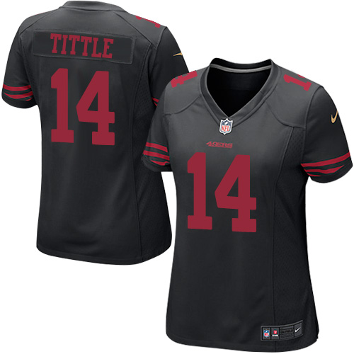 Women's Game Y.A. Tittle Nike Jersey Black Alternate - #14 NFL San Francisco 49ers